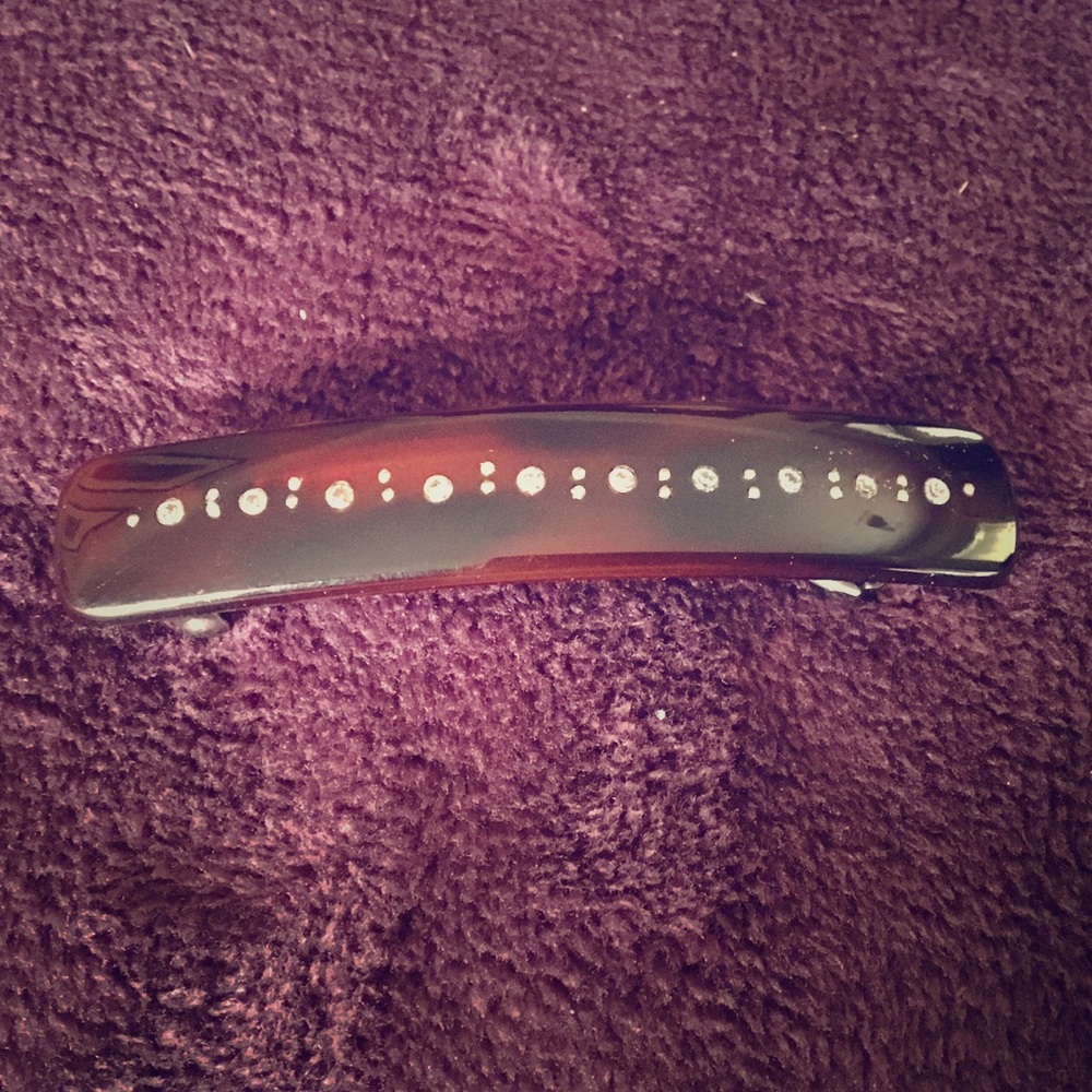 Tortoiseshell and rhinestone barrette